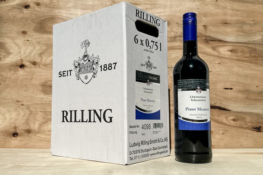 24 Flaschen Rotwein Pinot Meunier Rilling Löwensteiner Schozachtal 2018er